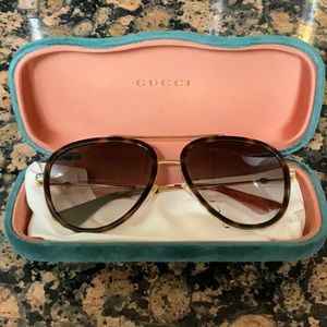 Gucci Brown Aviator Gradient Sunglasses GG0062S 012 57